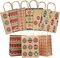 Christmas Gift Bags, 24 Pieces Medium Christmas Kraft Paper Bags with Handle